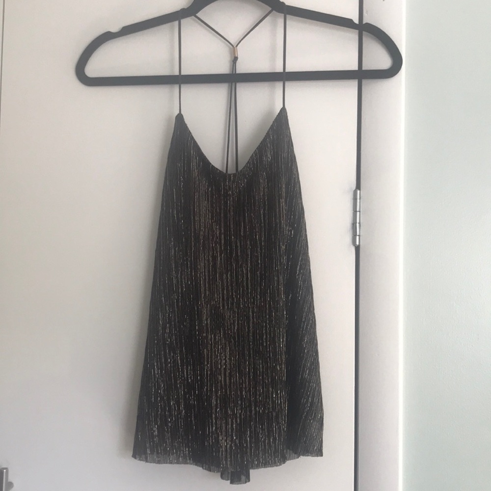 Express gold and black racer back style blouse XS